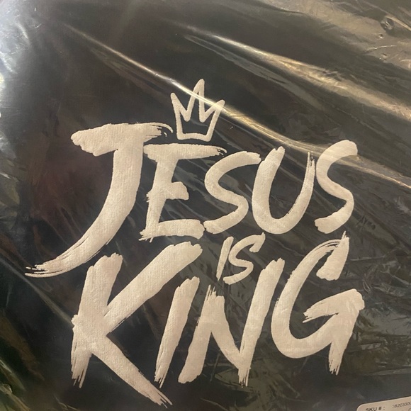 Other - Black hoodie is with White 'Jesus is King' Print